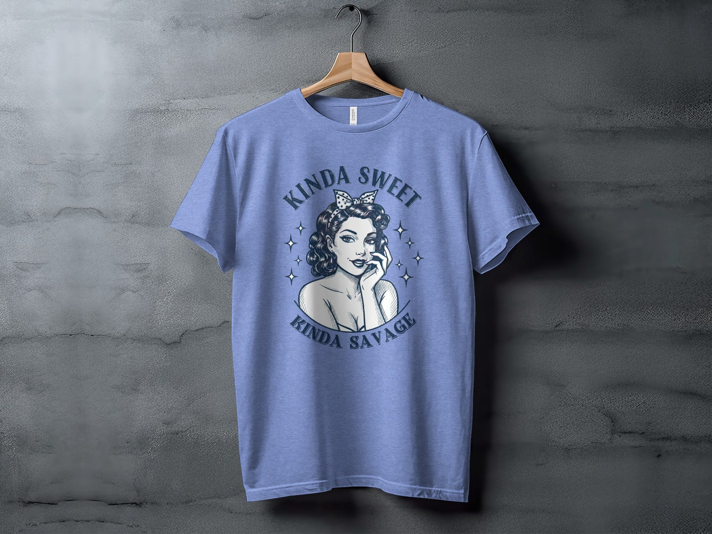 Kinda Sweet Kinda Savage Pinup Girl Stylish Design T-Shirt