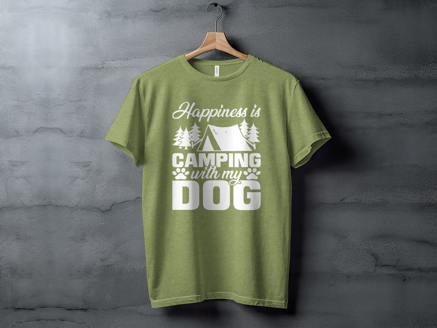 Happiness is Camping with My Dog Awesome Graphic T-Shirt