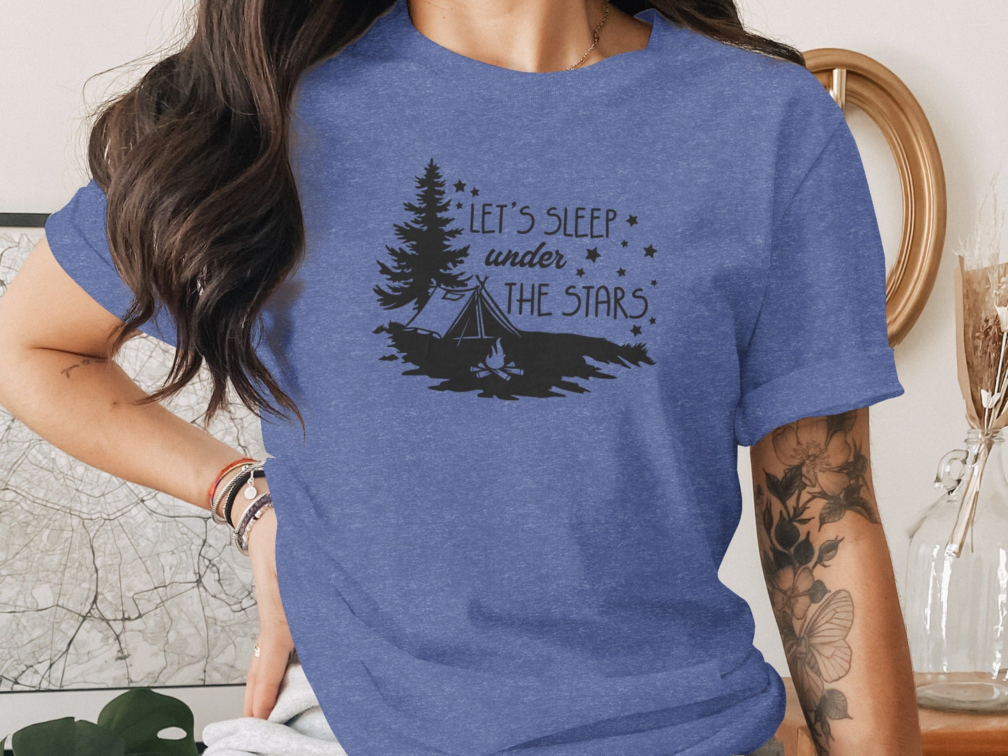 Let's Sleep Under The Stars Adventure Camping T-Shirt