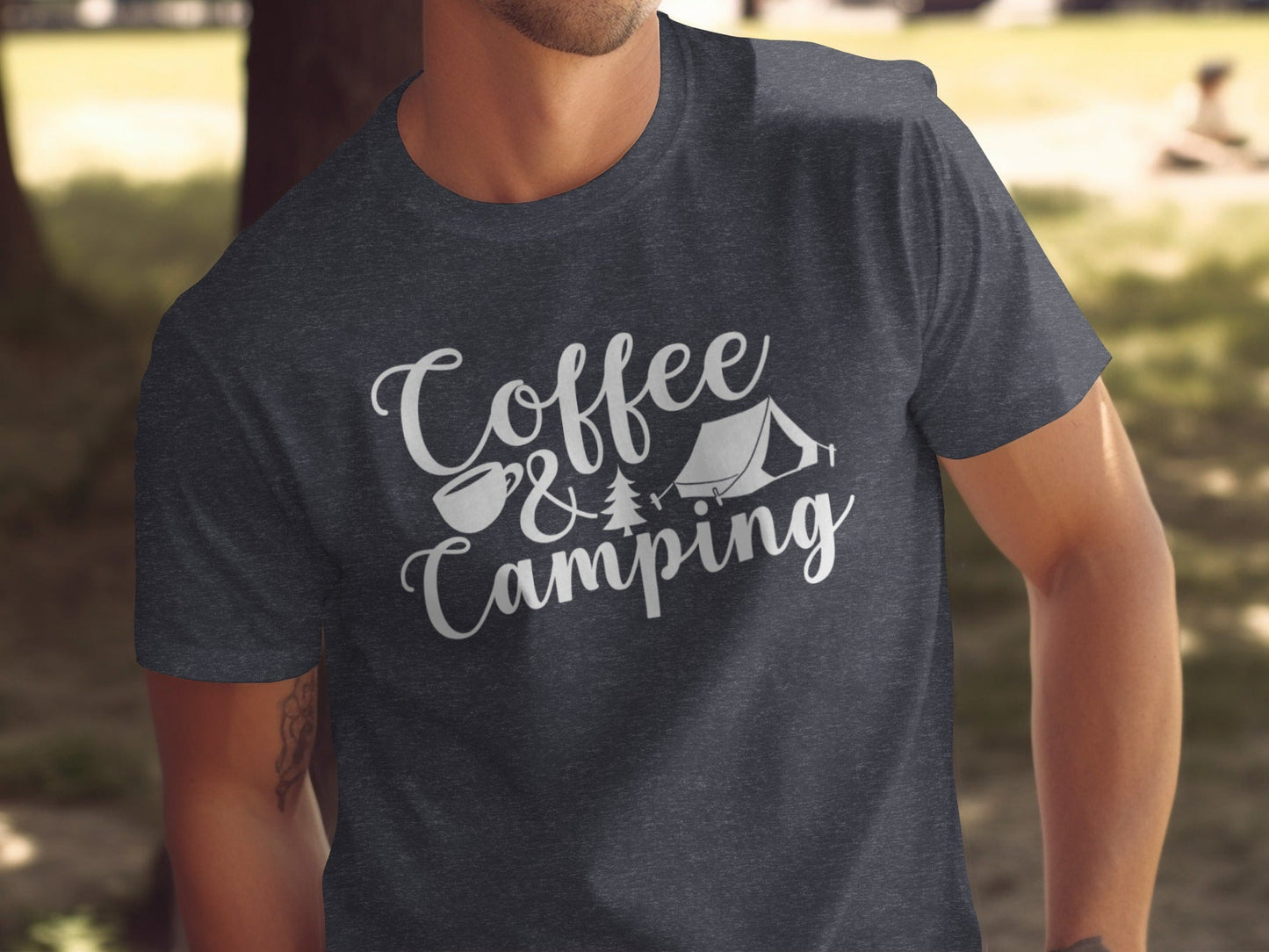 Coffee and Camping Graphic Design Great Outdoors T-Shirt