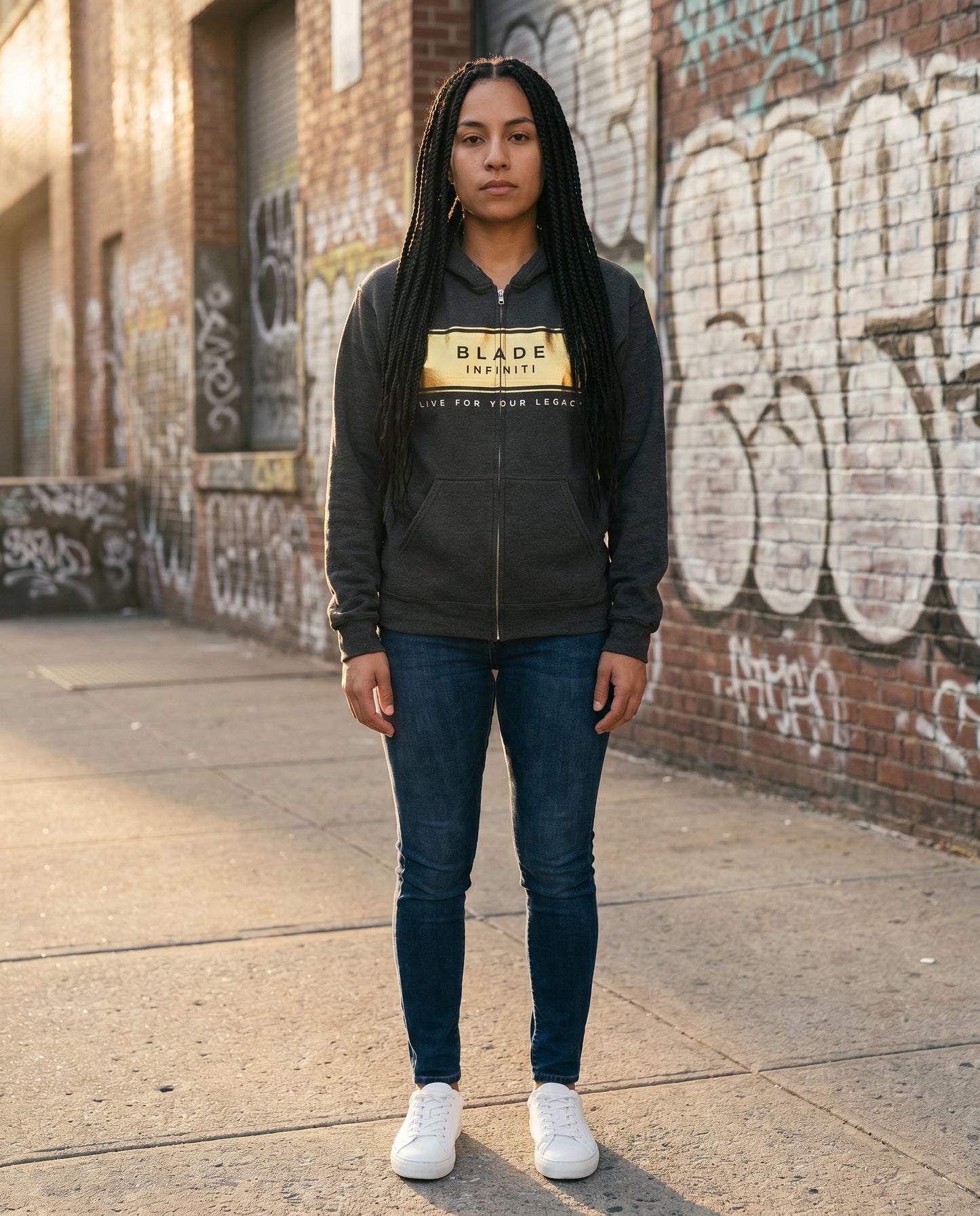 Legacy Essential Gold Zip Hoodie