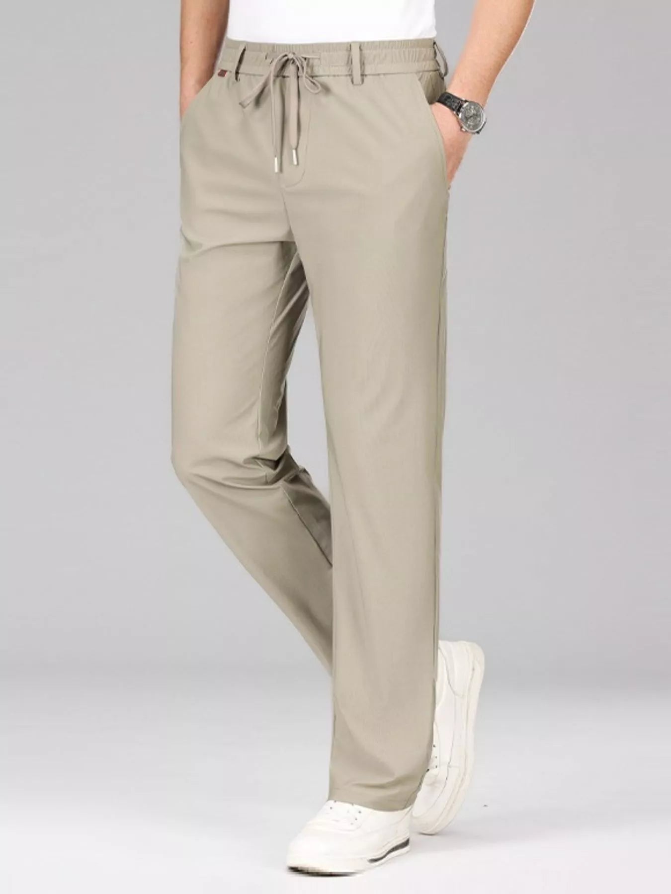 Men's Plus Size Lightweight Drawstring Casual Pants