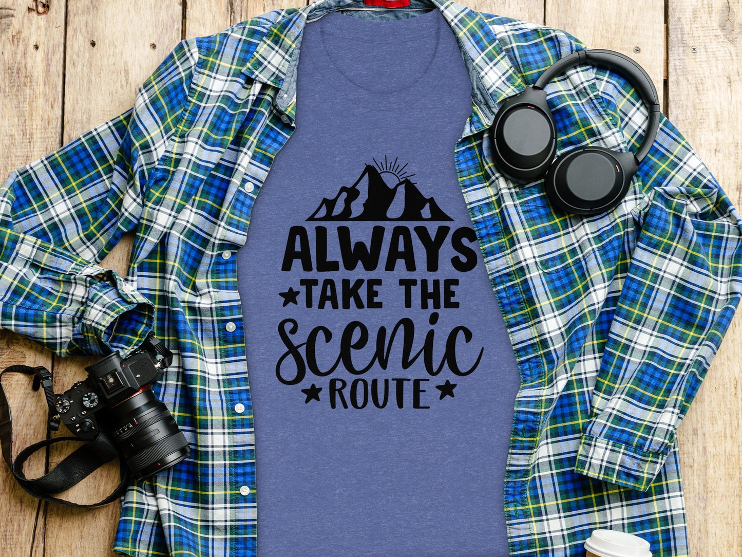 Always Take The Scenic Route With Mountains T-Shirt