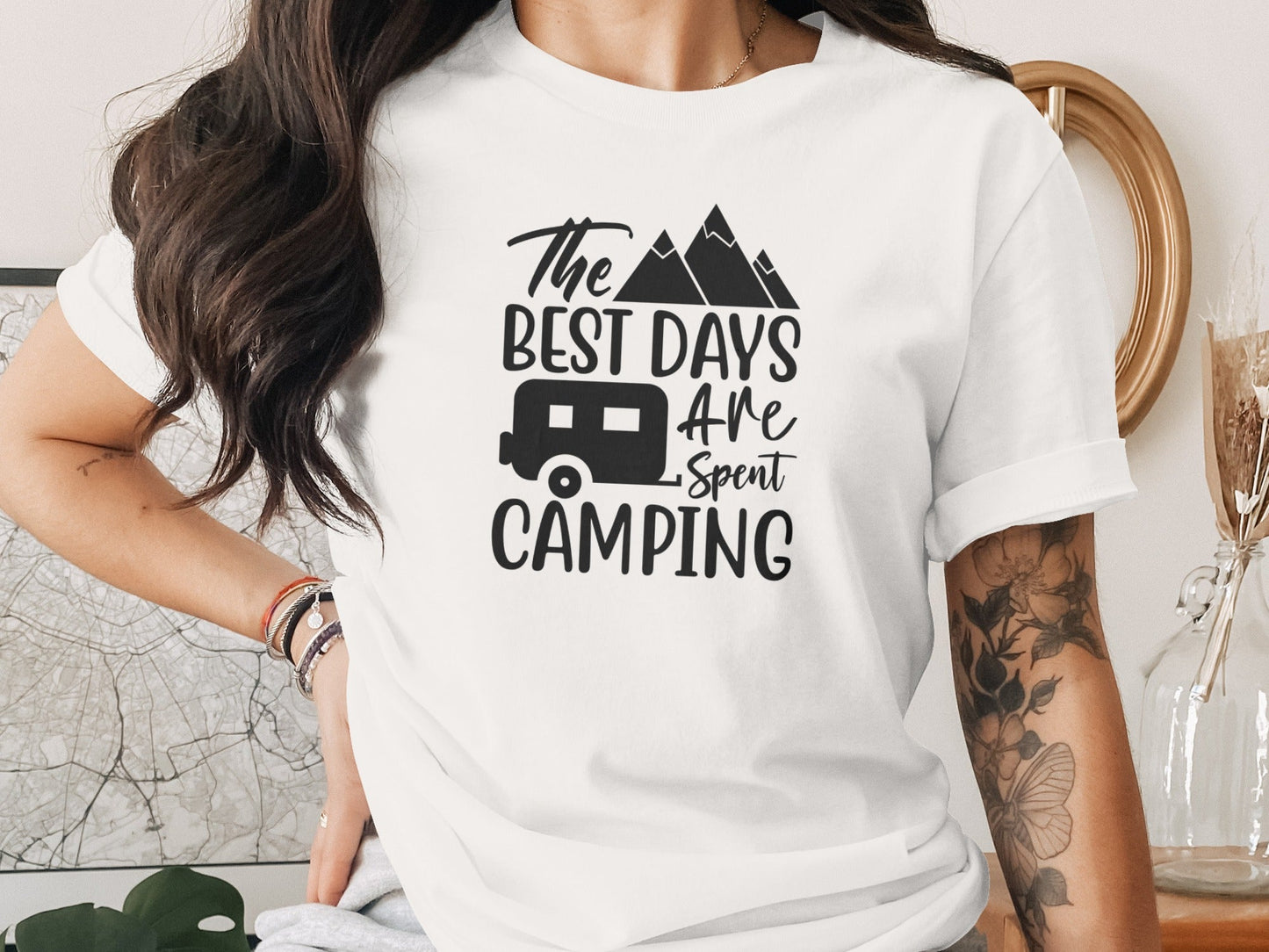 The Best Days Are Spent Camping Graphic Design T-Shirt