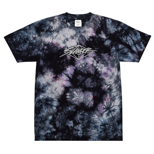 Slander Full Chest Embroidery Tie-Dye T-shirt for Men Women Unisex