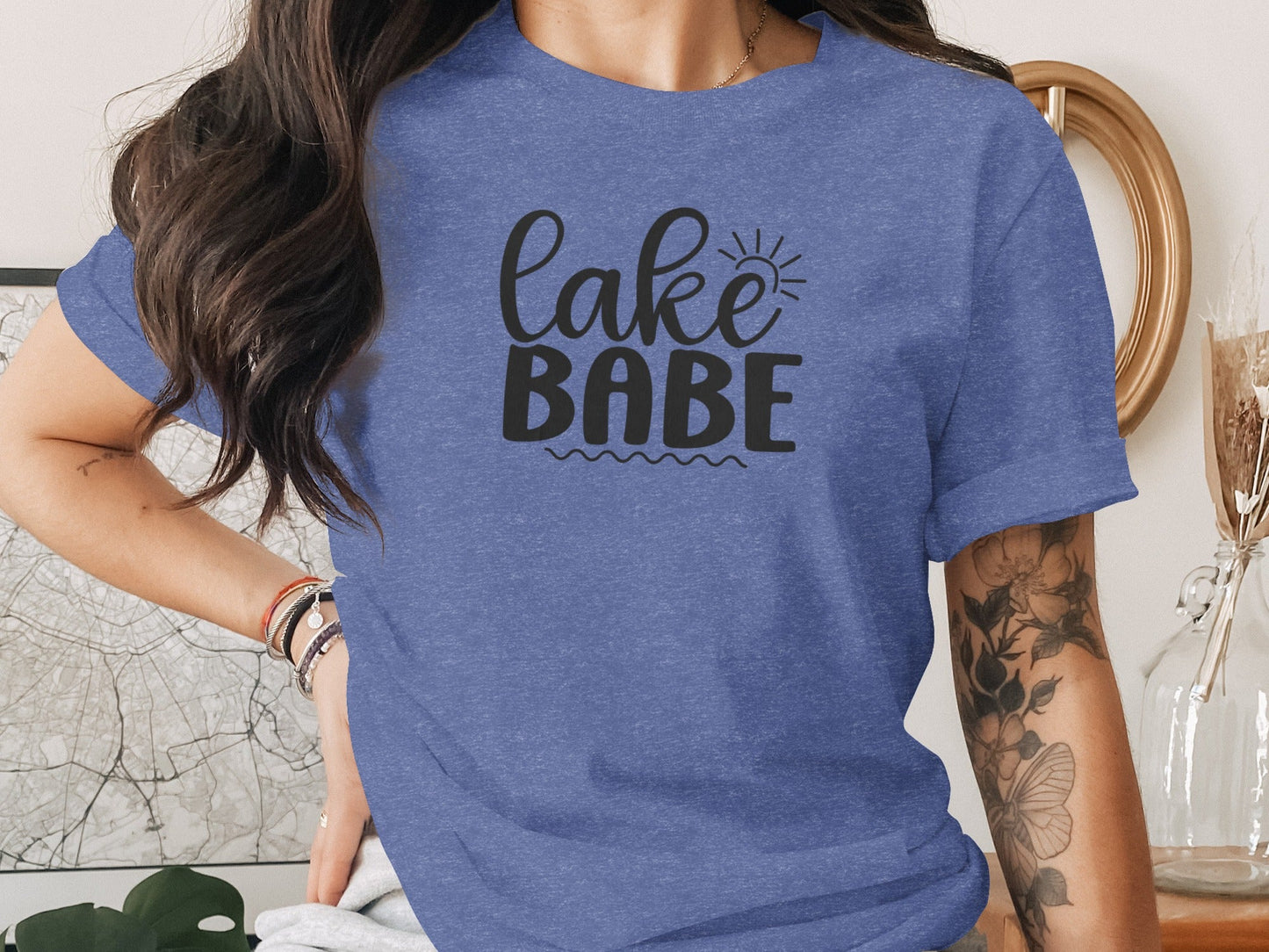 Lake Babe with Sun Design Fun Summer Vacation T-Shirt