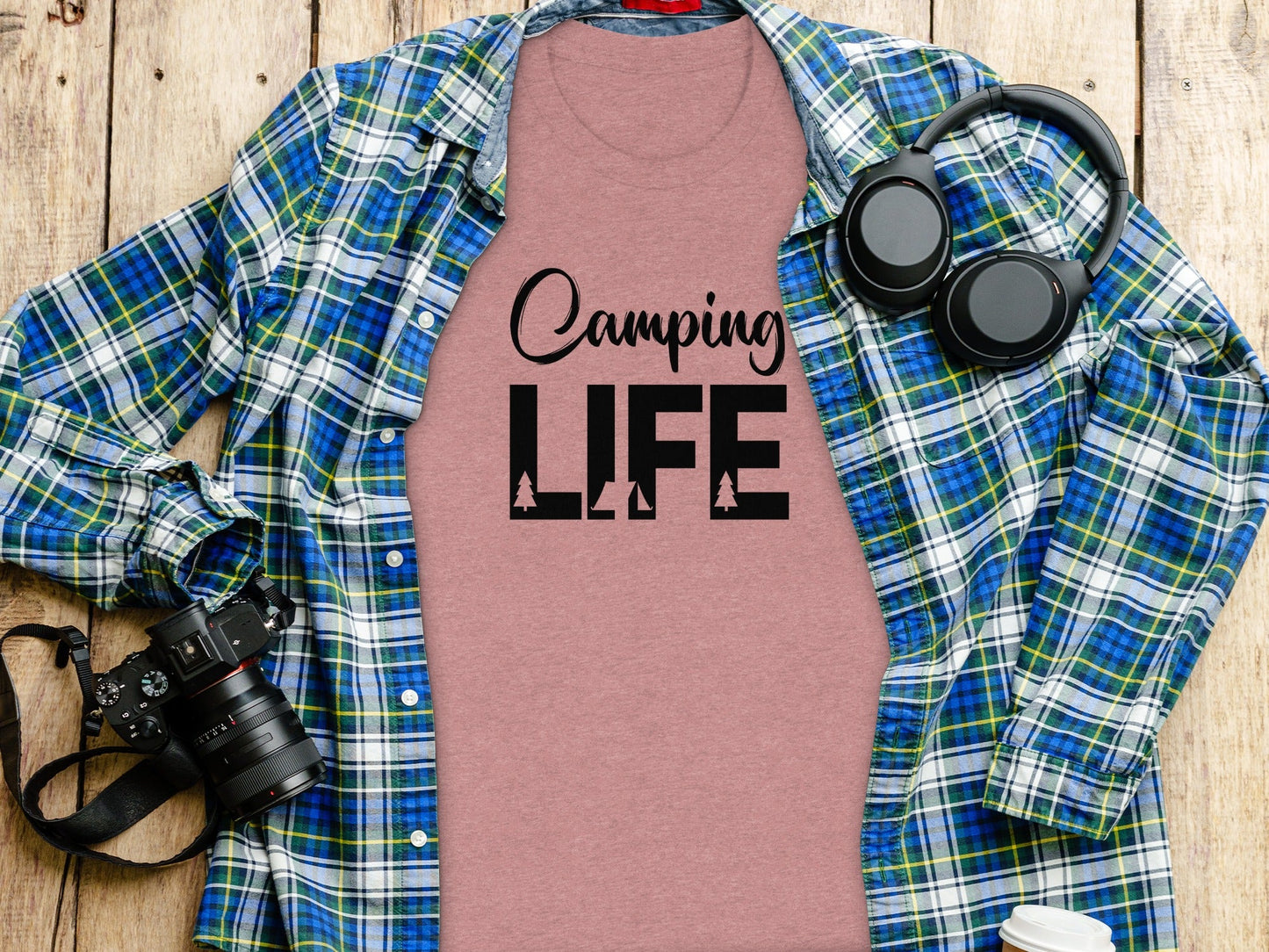 Camping Is Life With Trees And Tent Adventure T-Shirt