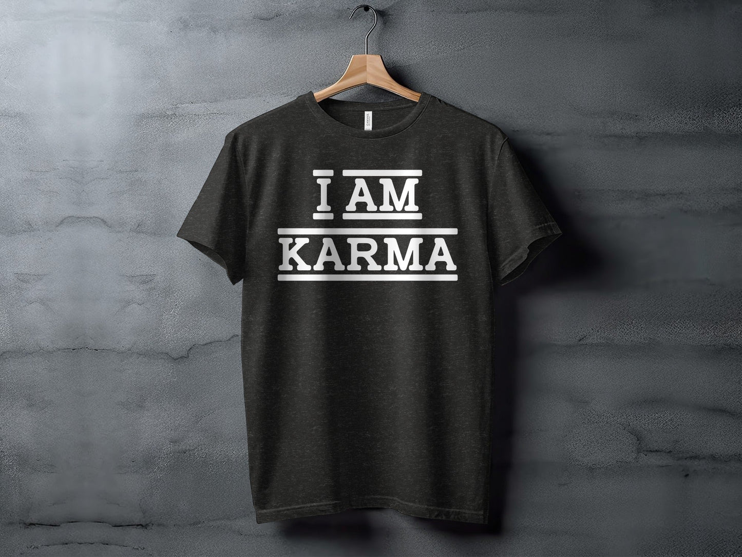 I AM Karma Bold Statement Black and White T-Shirt