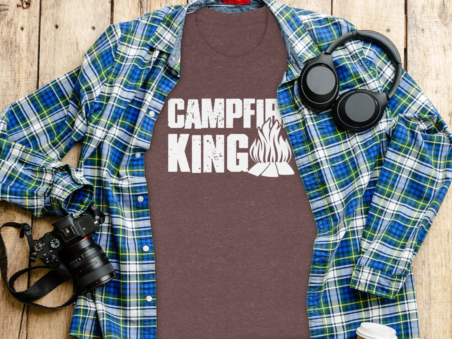 Campfire King Flames Graphic Outdoors Adventure T-Shirt