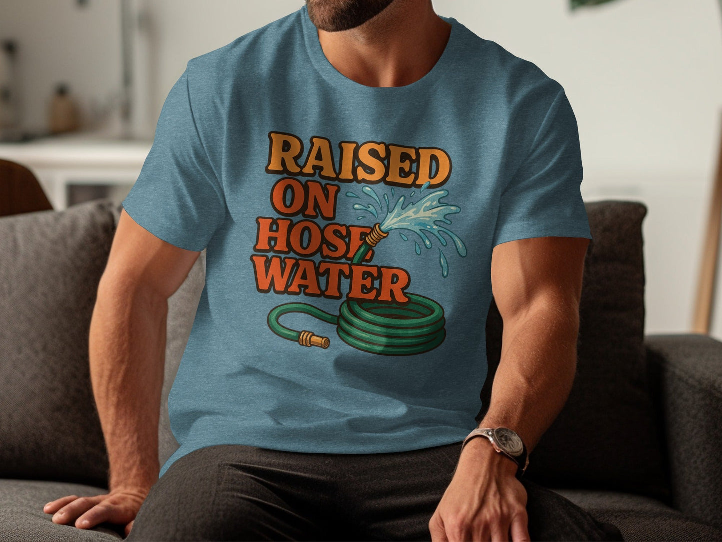Raised On Hose Water Graphic Design Retro Style T-Shirt