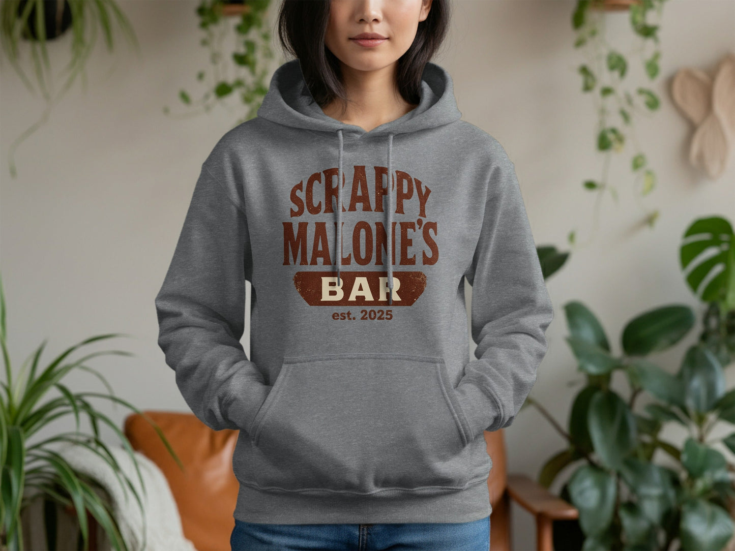 Scrappy Malone's Bar Est 2025 Vintage Style Hoodie - Retro Tavern Design