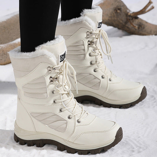Women’s Long Wool & Velvet Snow Boots | Thickened Warm Winter Footwear