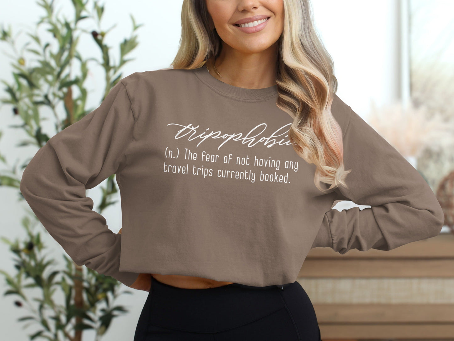 Tripophobia Definition Funny Travel Phrase Long Sleeve T-Shirt