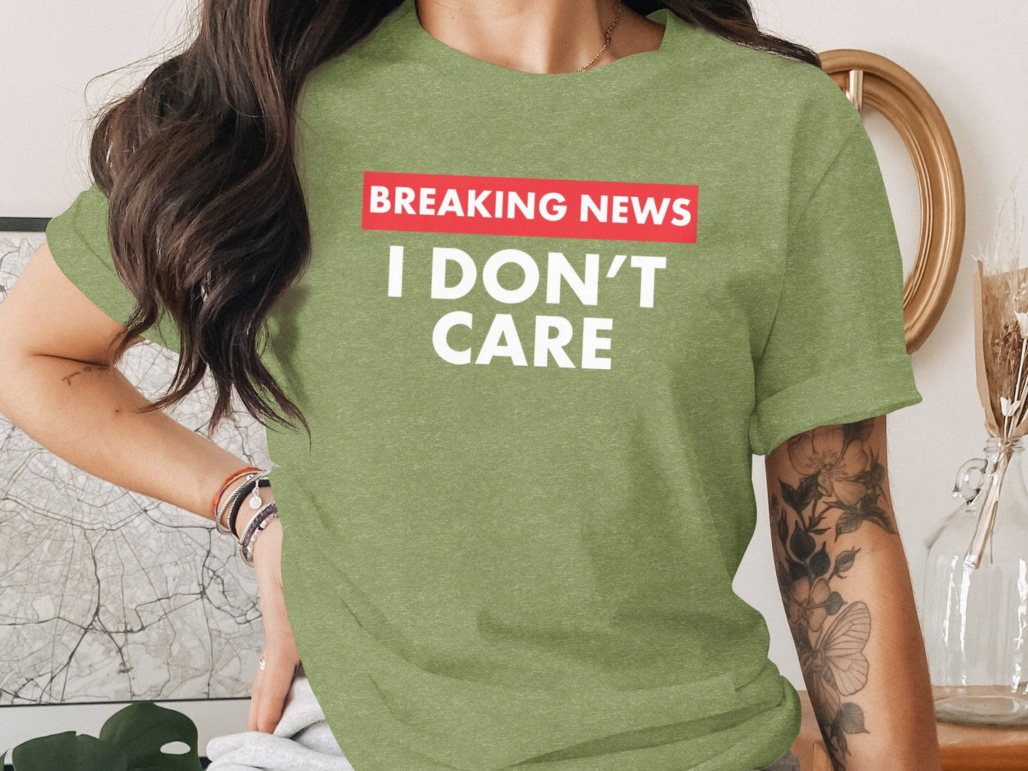 Breaking News I Don't Care Statement Novelty Humor T-Shirt