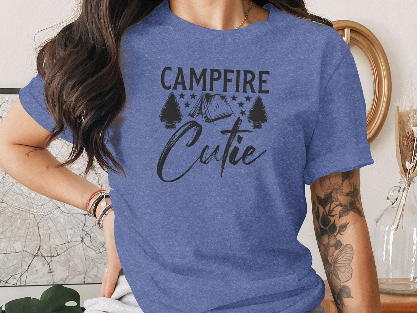 Campfire Cutie Tent Arrowheads Stars T-Shirt