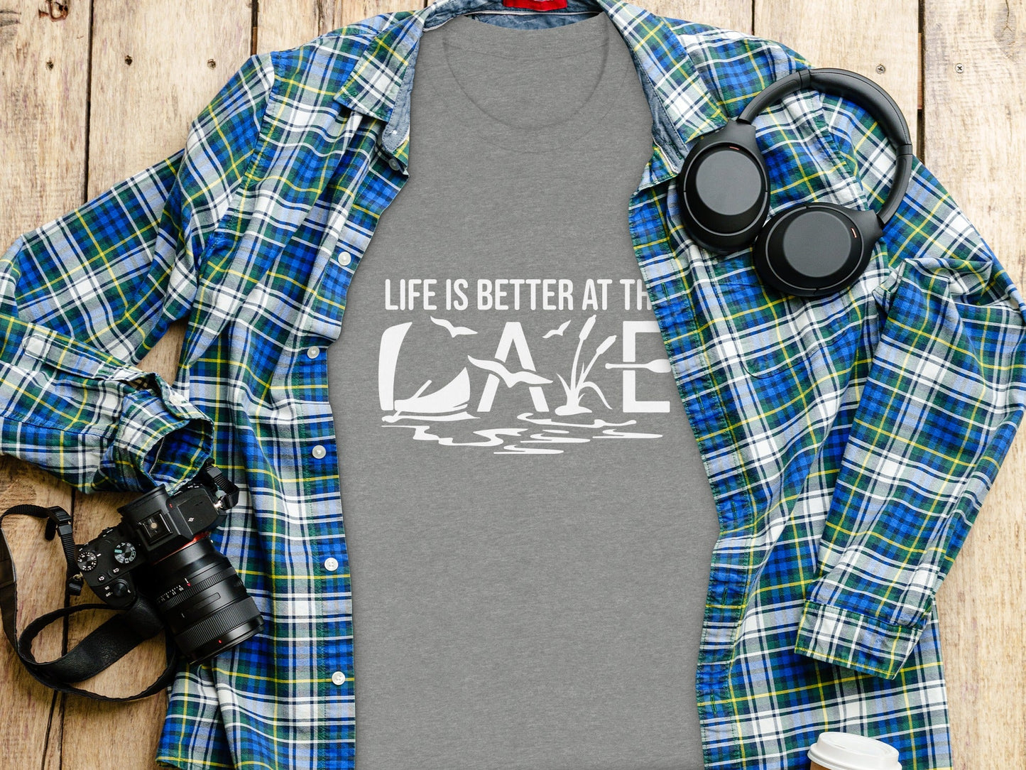 Life Is Better At The Lake Design Graphic Tee T-Shirt