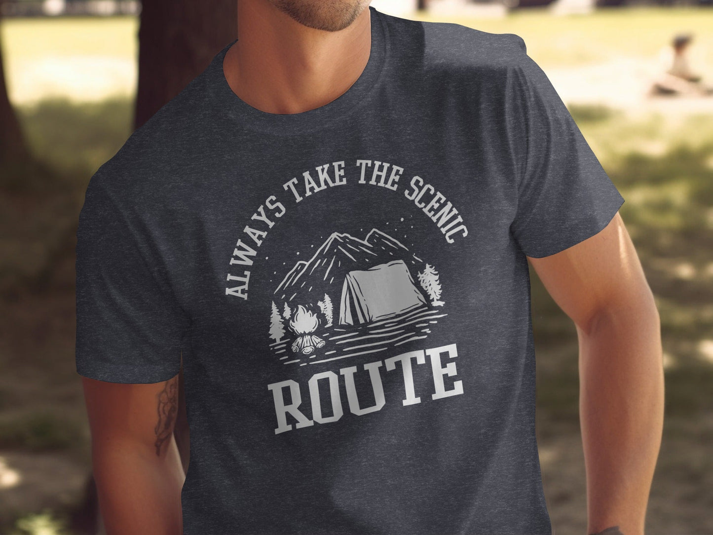 Always Take The Scenic Route Camping Adventure T-Shirt
