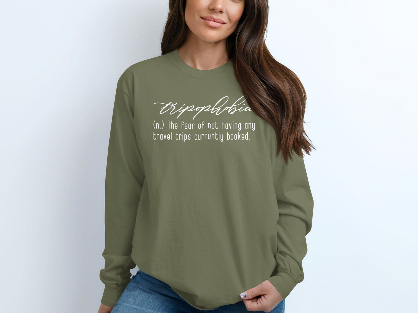 Tripophobia Definition Funny Travel Phrase Long Sleeve T-Shirt