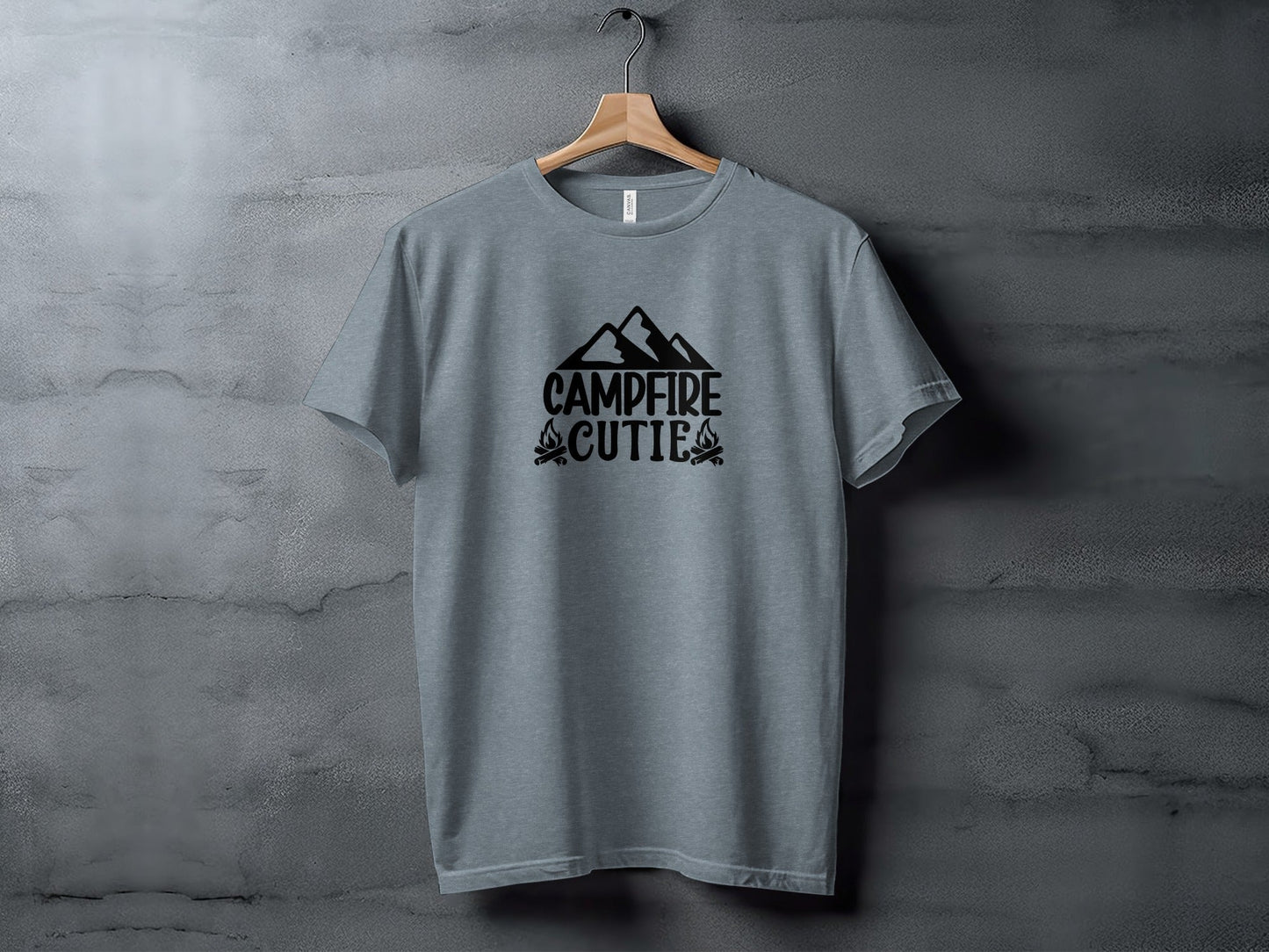 Campfire Cutie With Mountain Silhouette Graphic T-Shirt