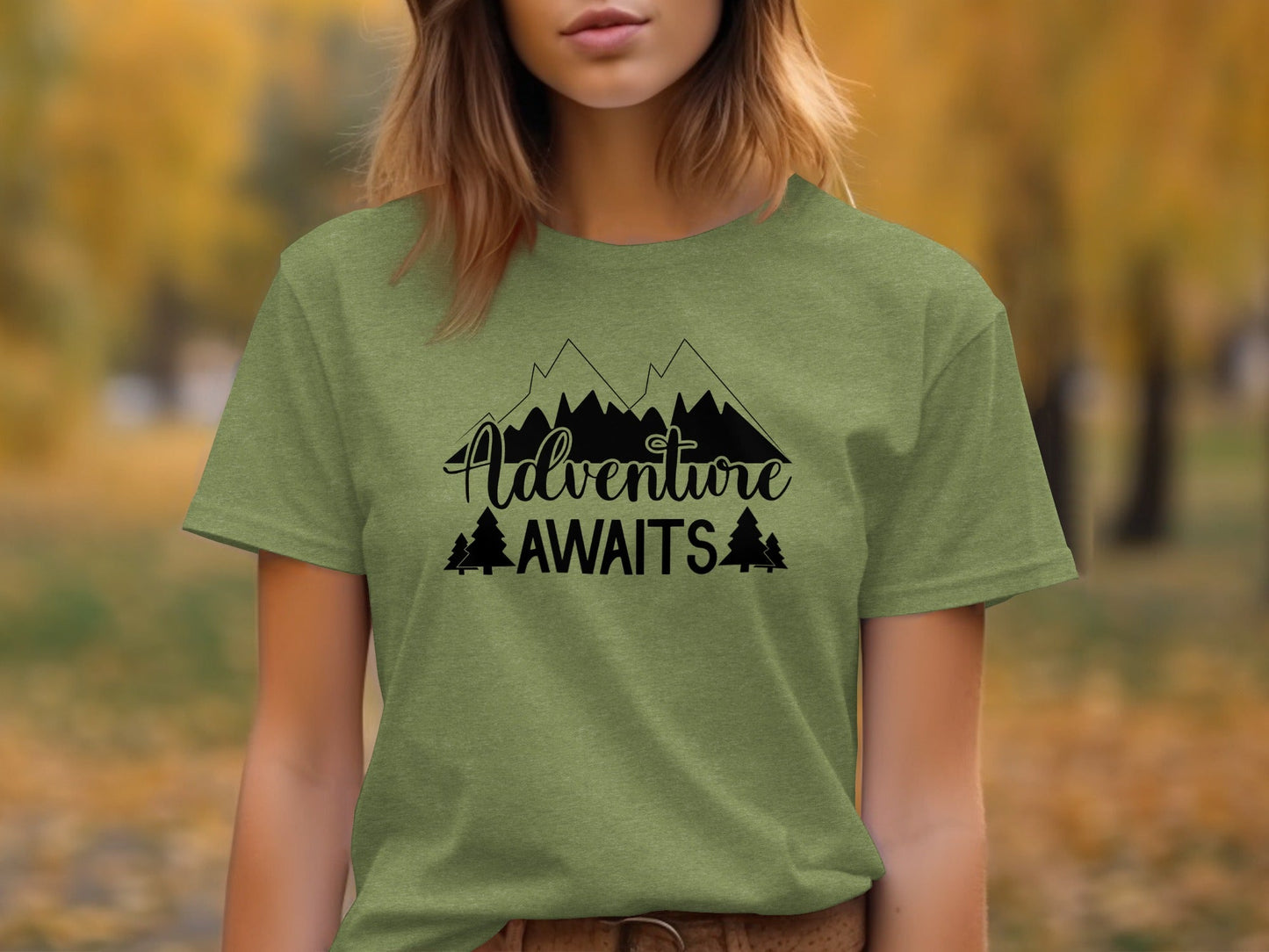 Adventure Awaits Mountains Nature Lover Graphic T-Shirt