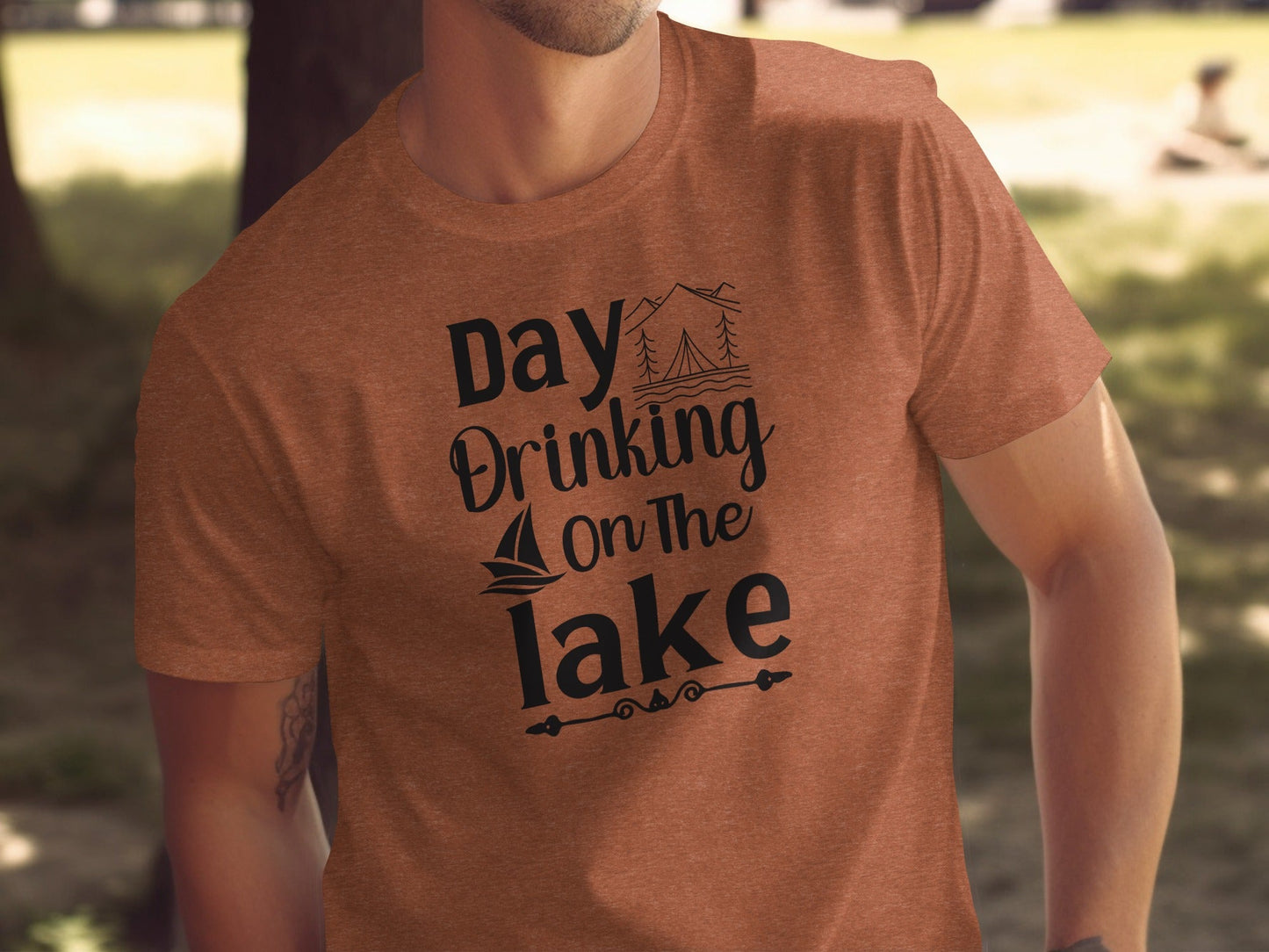 Day Drinking On The Lake Fun Vacation Graphic T-Shirt