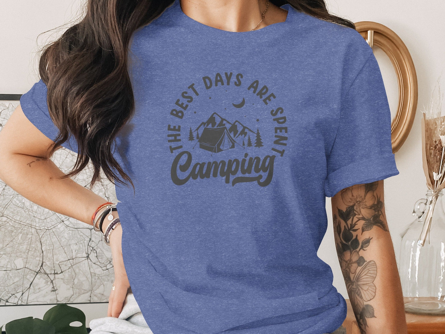 The Best Days Are Spent Camping Graphic Print T-Shirt