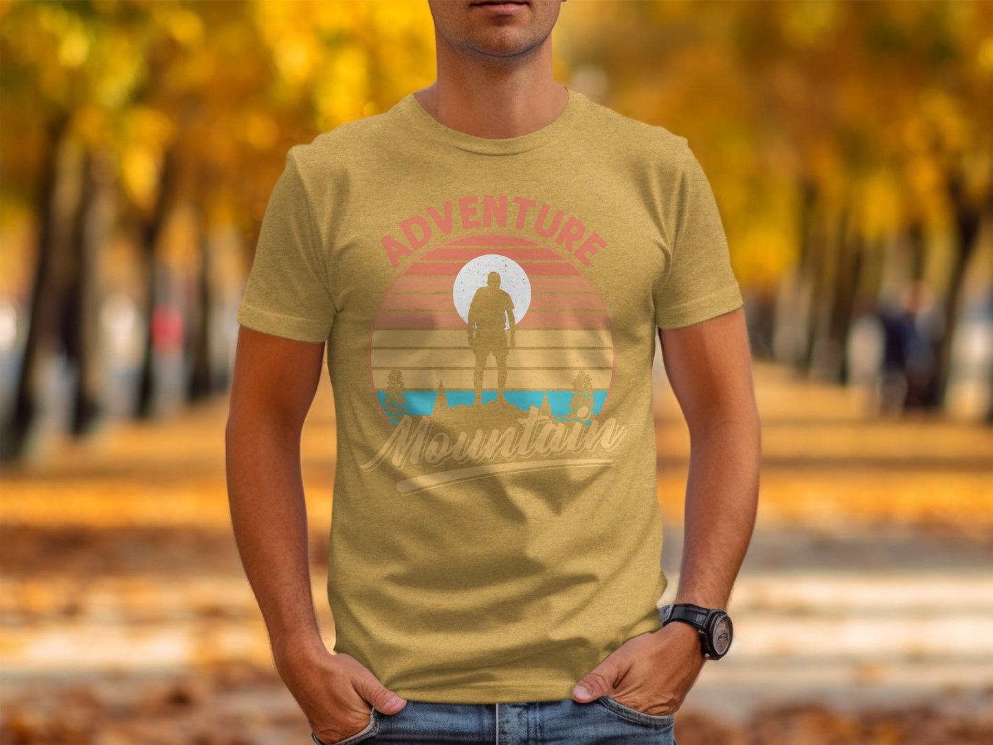 Adventure Above Mountain Sunset Graphic T-Shirt Long Sleeve T-Shirt