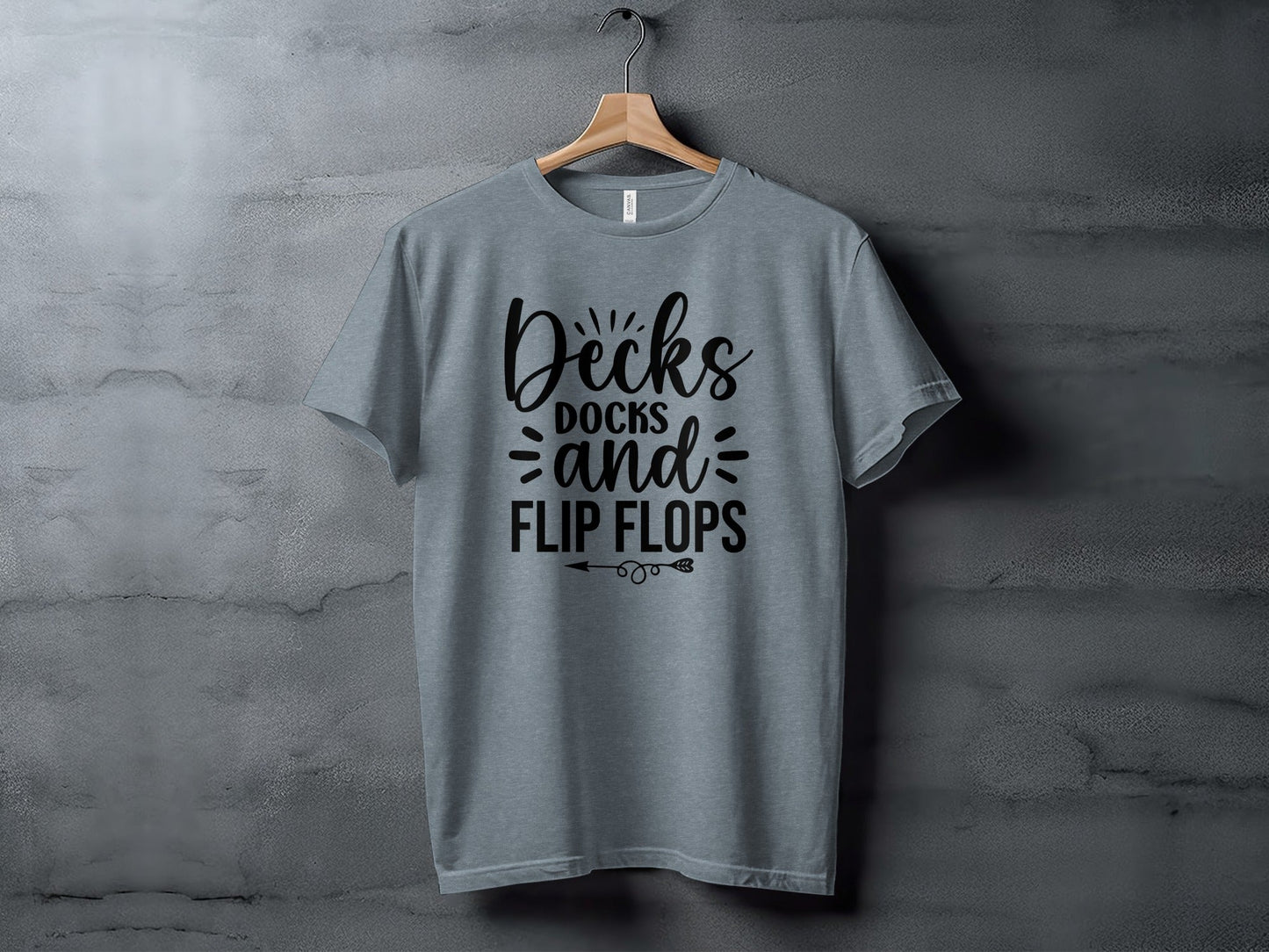 Decks Docks And Flip Flops Arrow Summer Funny T-Shirt