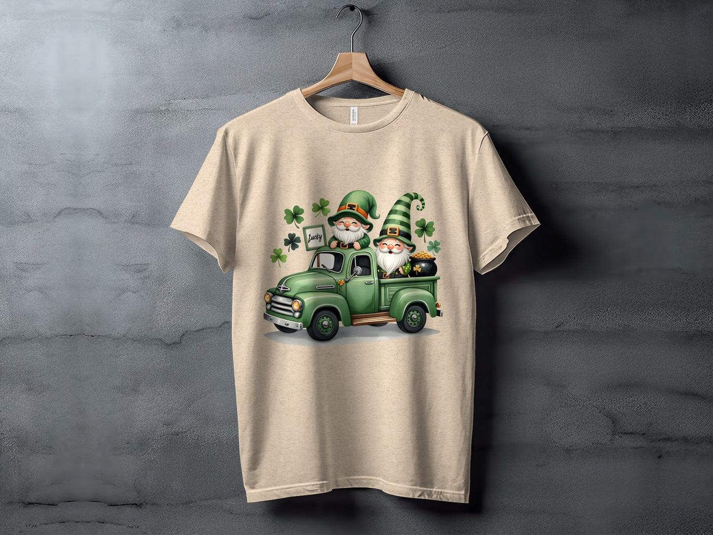 St Patricks Day T-Shirts, Lucky Gnomes, Green Truck, Four Leaf Clover, Irish, Leprechaun, Holiday, Festive, Cute