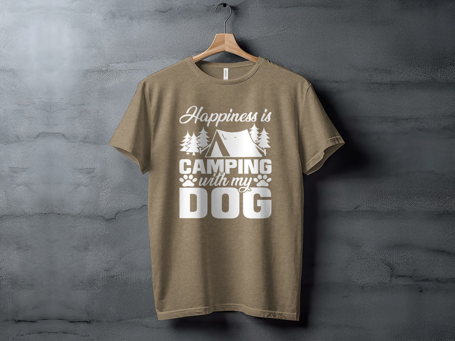 Happiness is Camping with My Dog Awesome Graphic T-Shirt