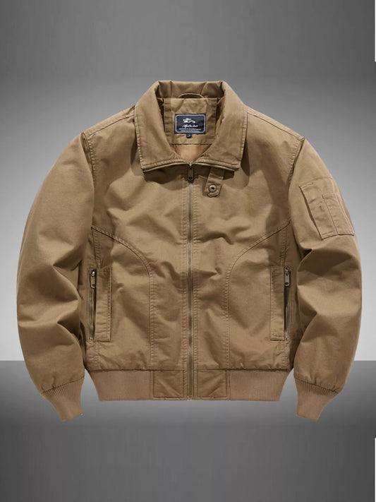 Men's Plus Size Casual Zip Up Bomber Jacket