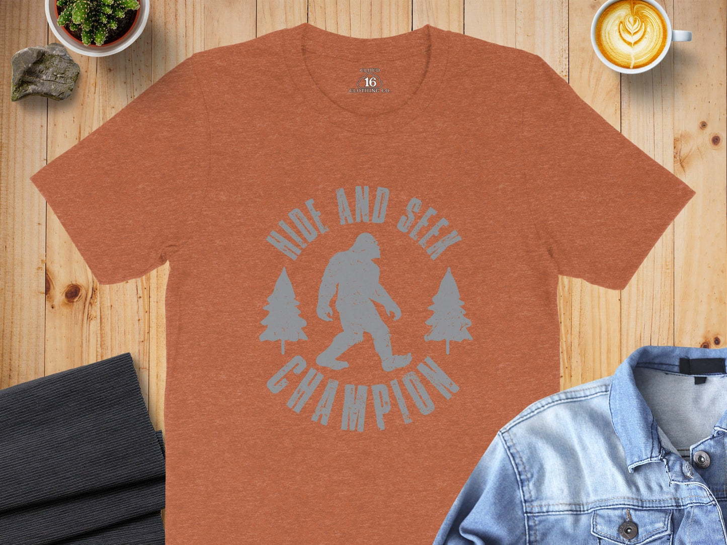 Hide and Seek Champion Bigfoot Funny Graphic Novelty T-Shirt