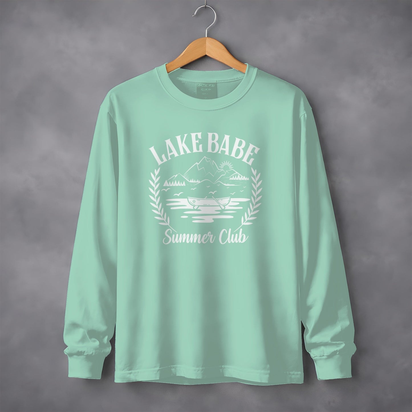 Lake Babe Summer Club Nature Scene Graphic Long Sleeve T-Shirt