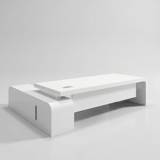 Halcyon · White L-Shaped Executive Desk