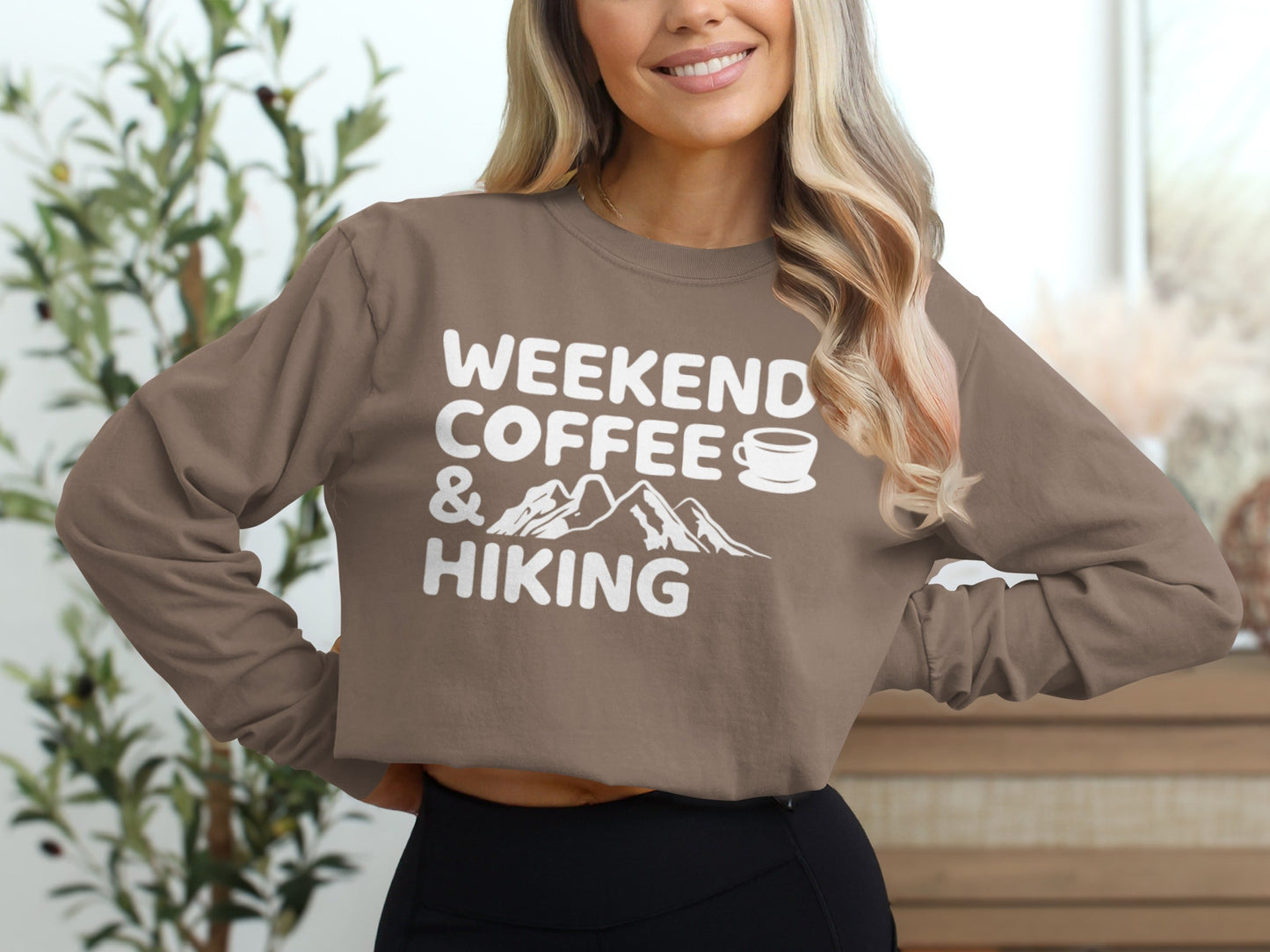 Weekends Coffee and Hiking Adventure Long Sleeve T-Shirt