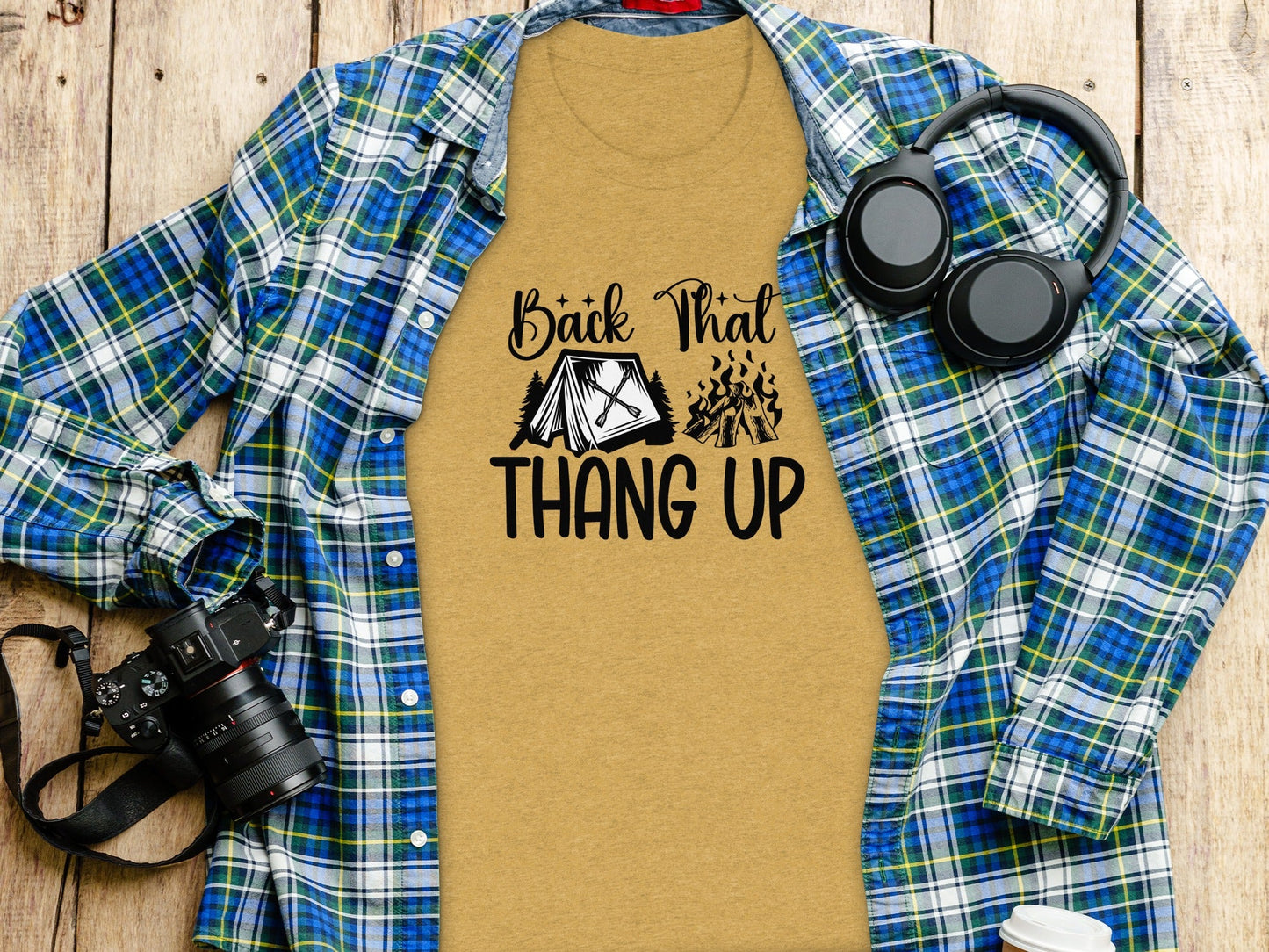 Back That Thang Up Camping Outdoors Tent Fire T-Shirt