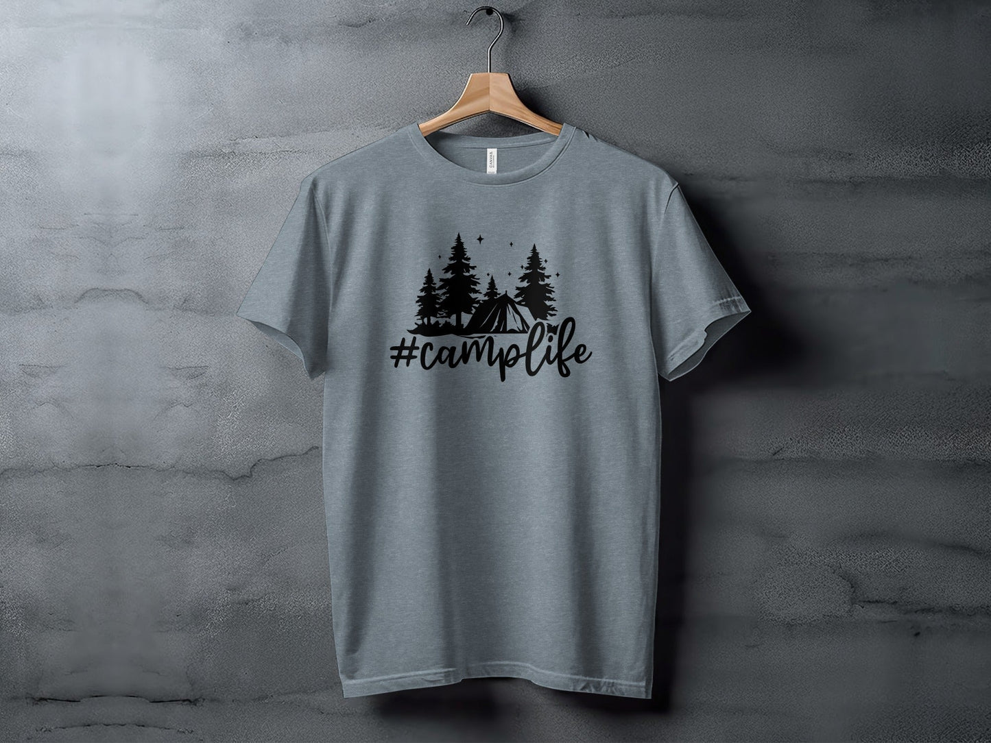 Hashtag Camplife Text Design With Camping Tent T-Shirt