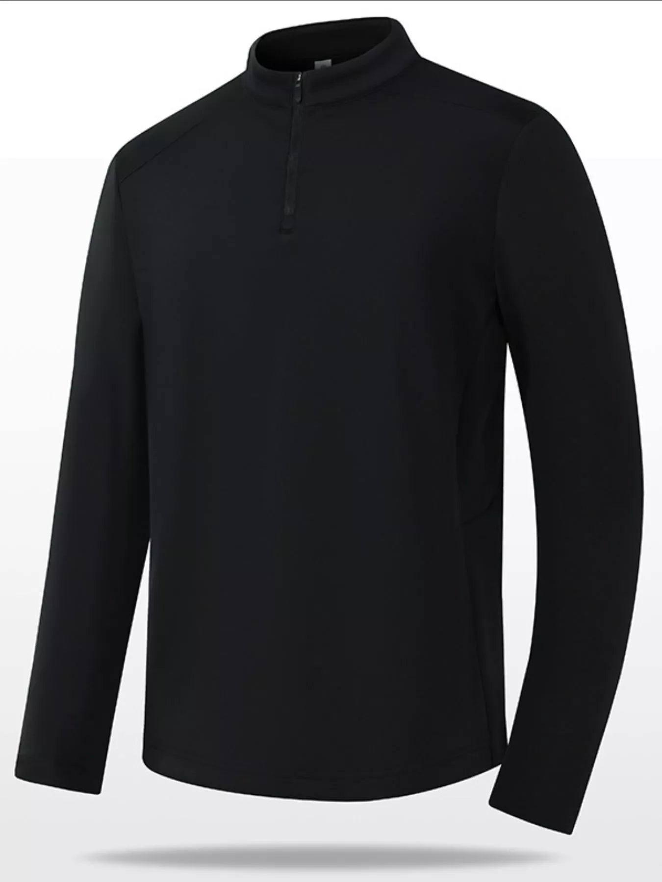 Men's Plus Size Long Sleeve Quarter Zip T-Shirt