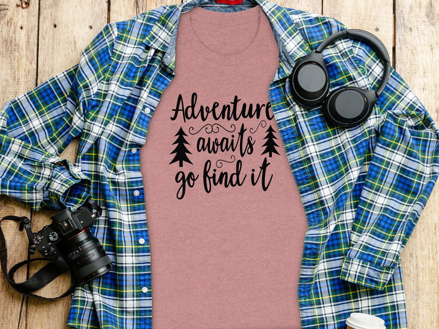 Adventure Awaits Go Find It Design With Trees T-Shirt