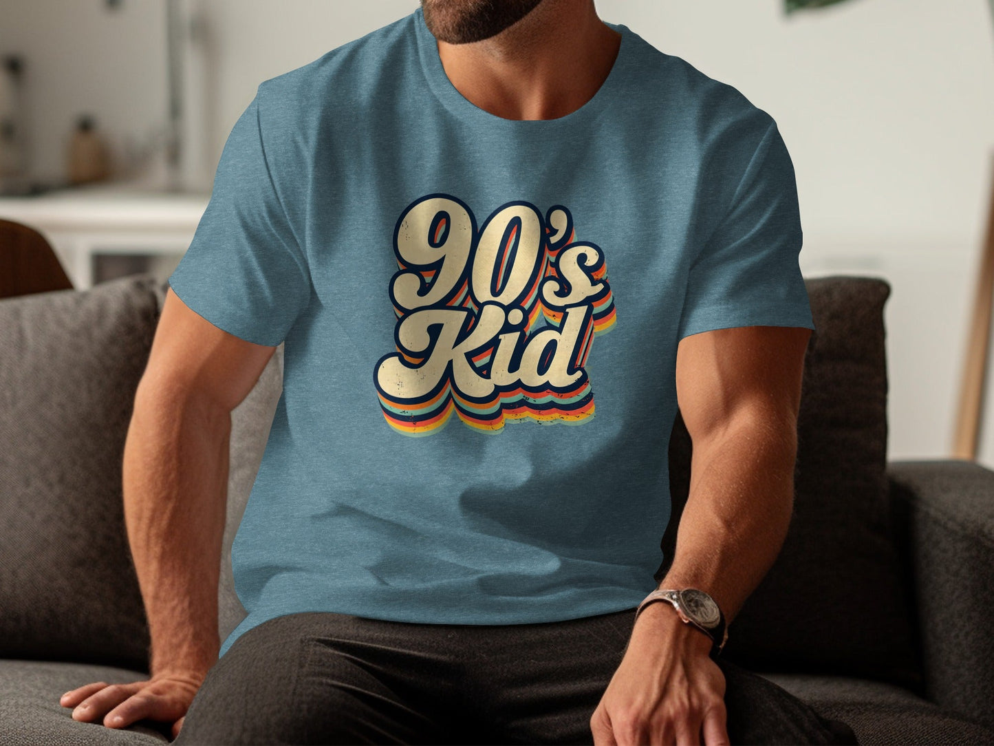 Retro 90s Kid Layered Text Design Trendy Cool Style T-Shirt