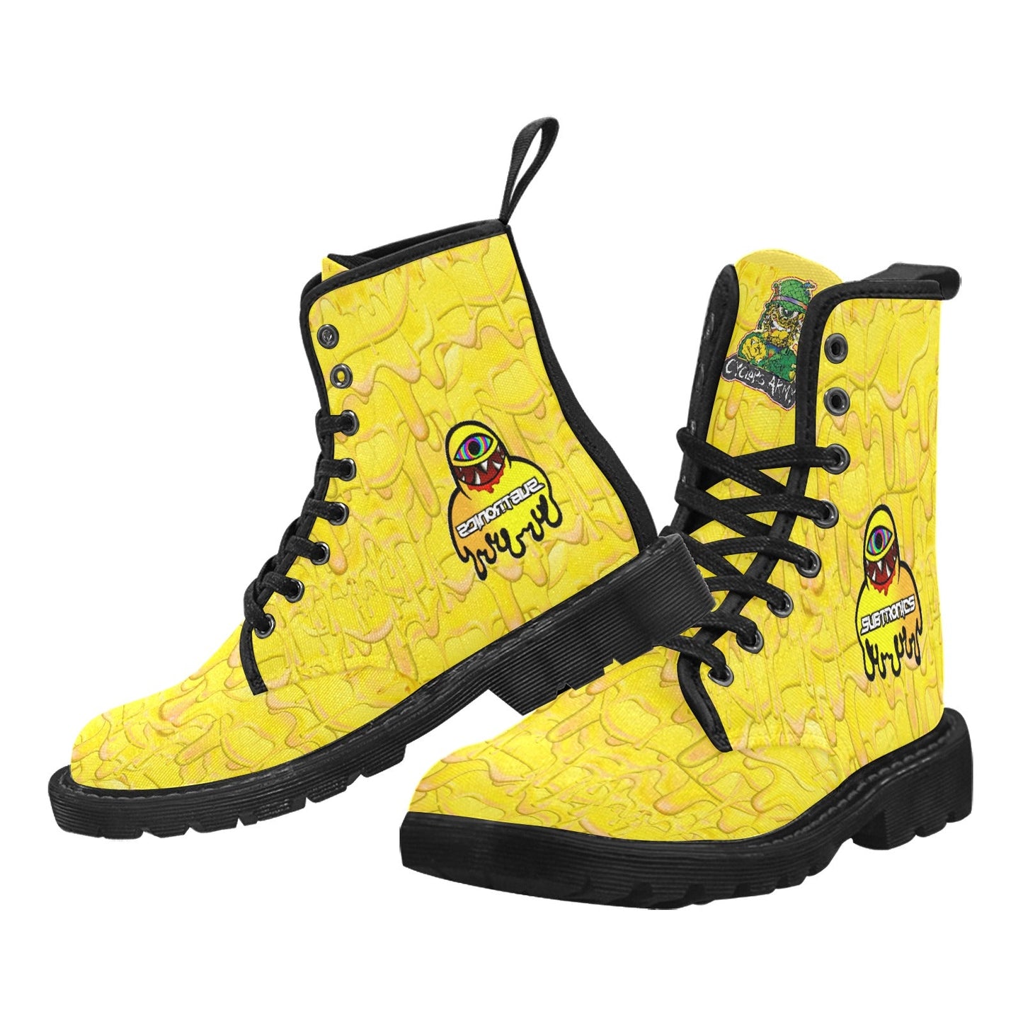 Limited Edition EDM Artists Men's Lace Up Canvas Boots Comfortable Waterproof Festival Camping Hiking Shoes for Men