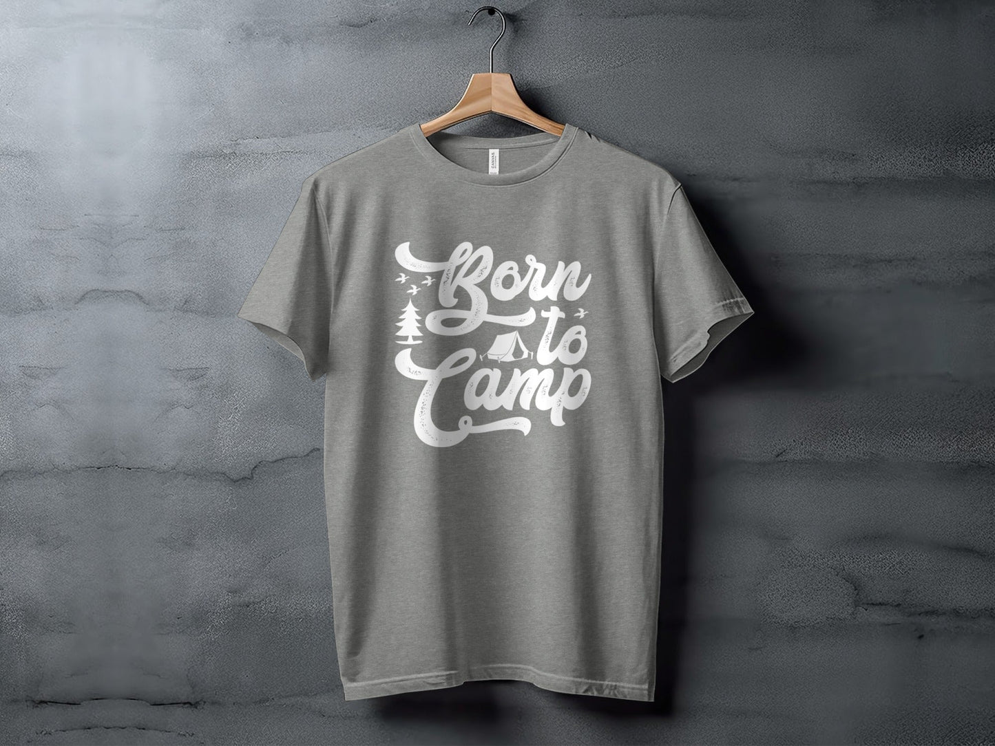 Born To Camp Vacation Hiking Nature Outdoors Fun T-Shirt
