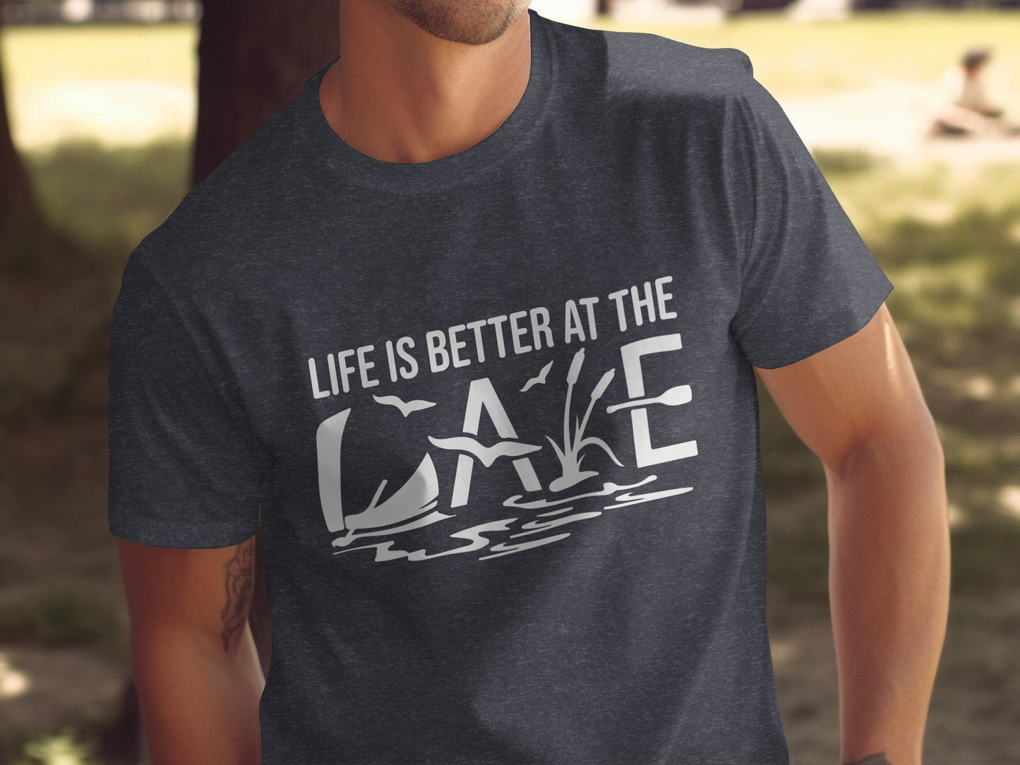 Life Is Better At The Lake Design Graphic Tee T-Shirt