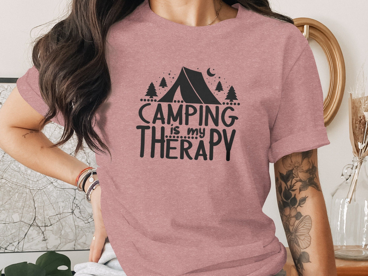 Camping Is My Therapy Outdoor Nature Adventure T-Shirt