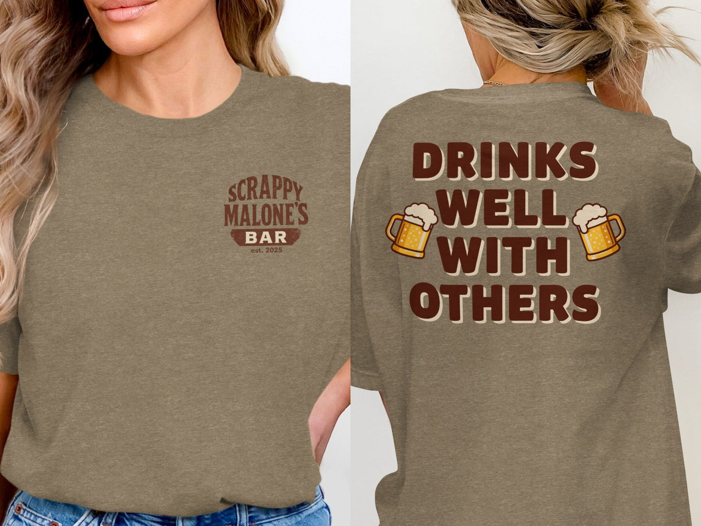 Drinks Well With Others Funny Party Social Graphic T-Shirt