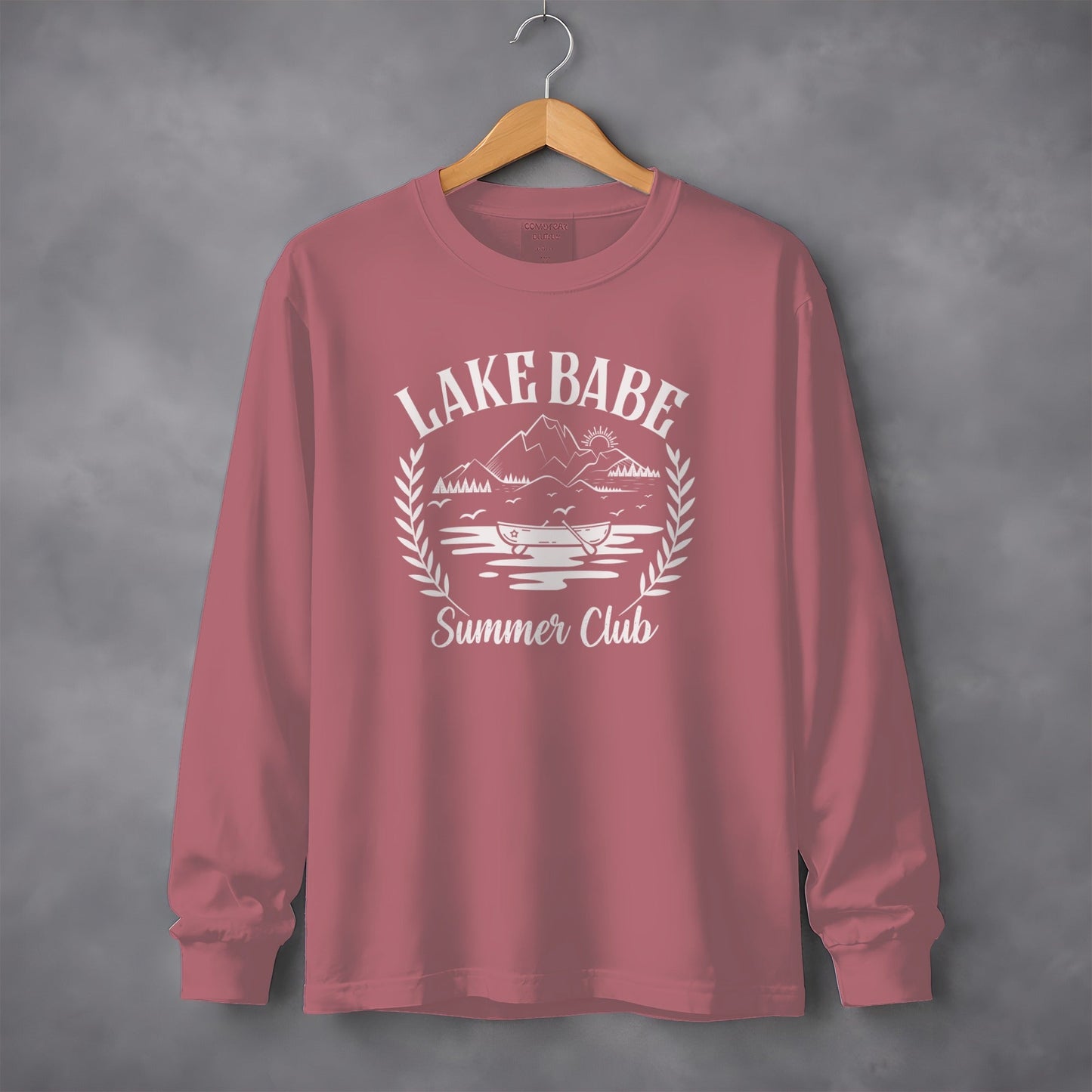 Lake Babe Summer Club Nature Scene Graphic Long Sleeve T-Shirt