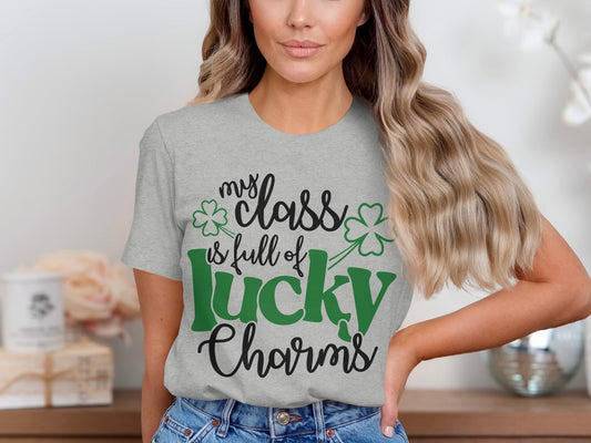 St Patricks Day My Class Full Lucky Charms Clover T-Shirt