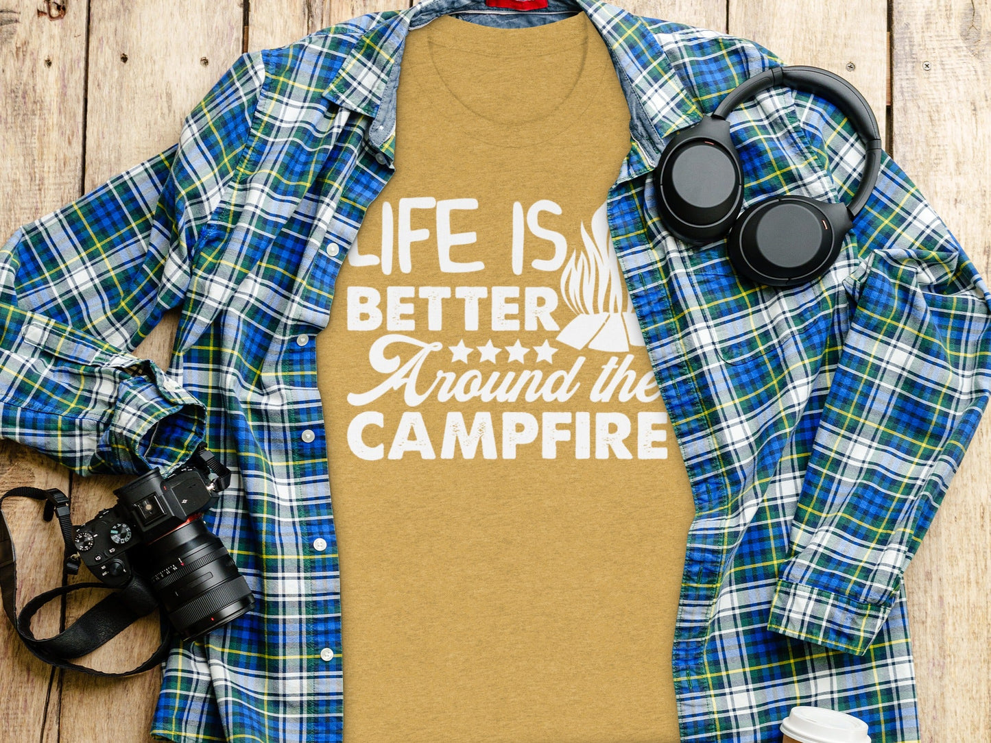 Life Is Better Around The Campfire Graphic Print T-Shirt