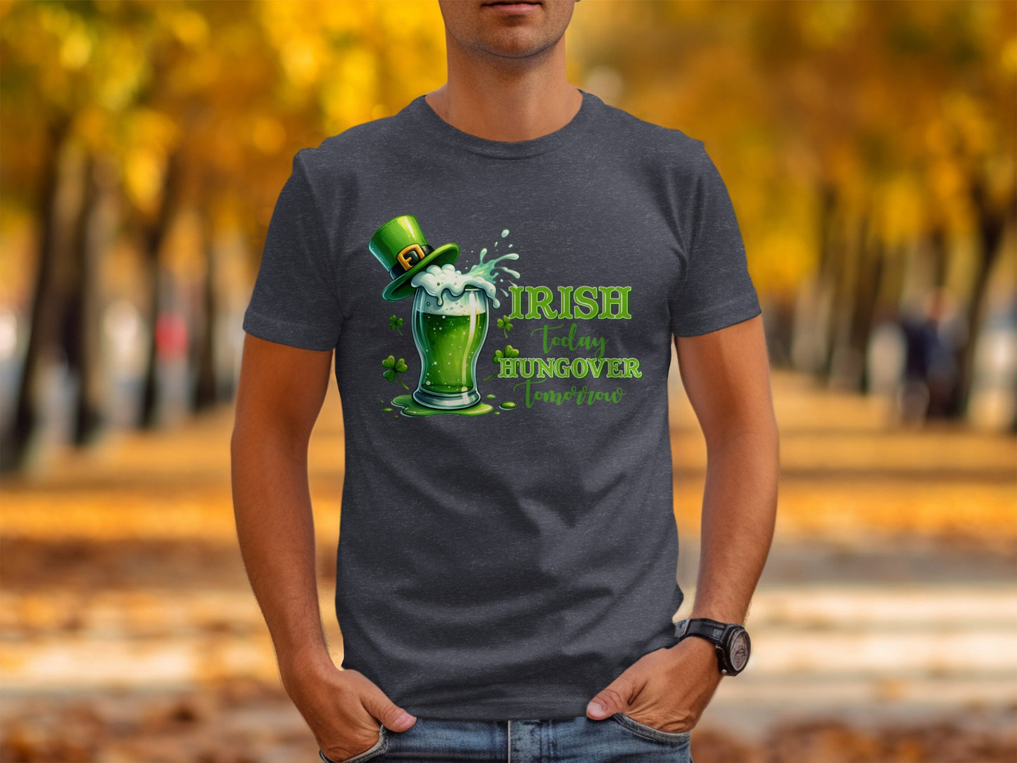 Funny Irish T-Shirts, St Patricks Day Shirts, Irish Today Hungover Tomorrow T-Shirts, Green Beer Lover T-Shirts, Lucky Shamrock Gift