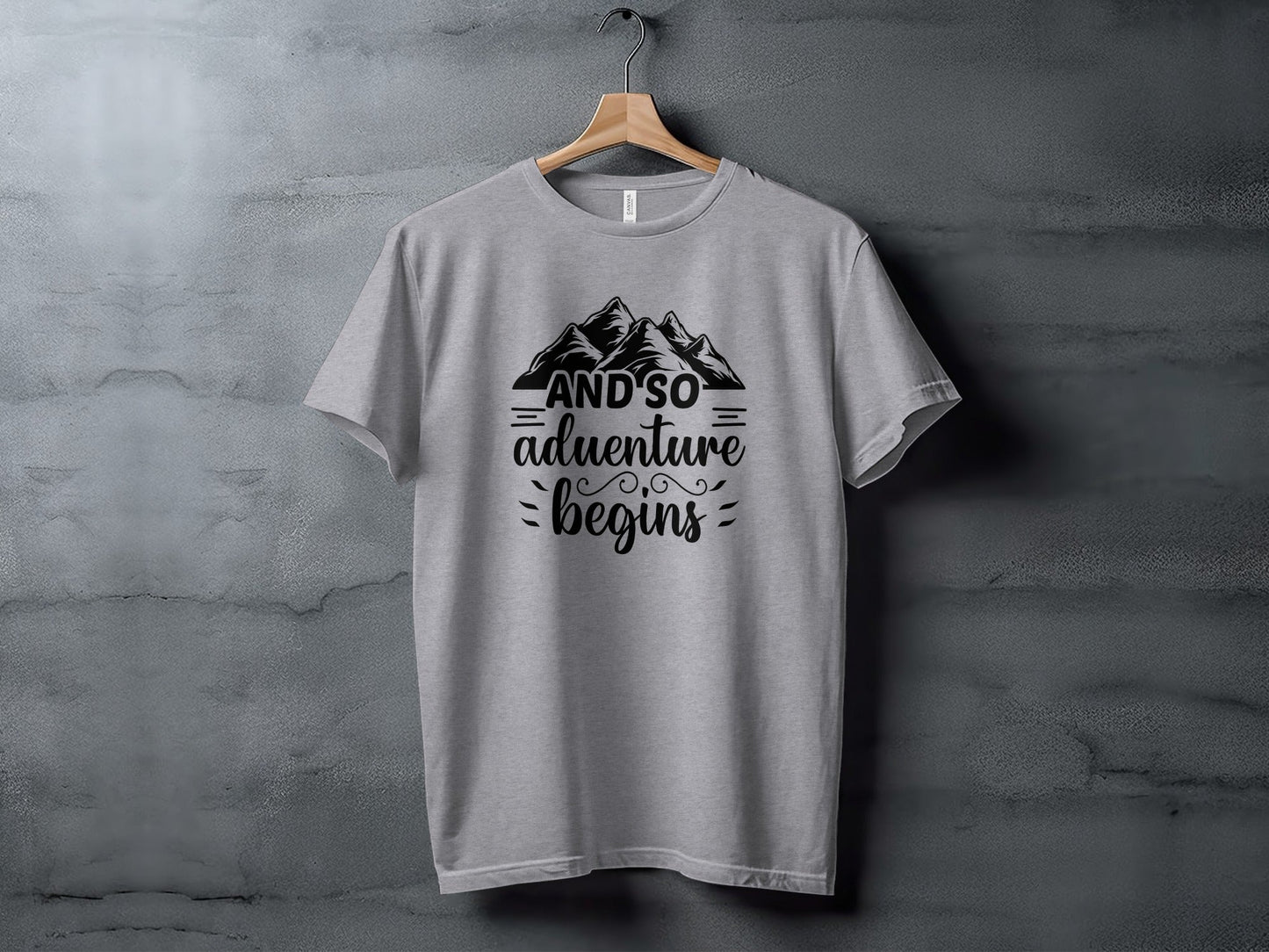 And So Adventure Begins Mountain Theme Graphic T-Shirt